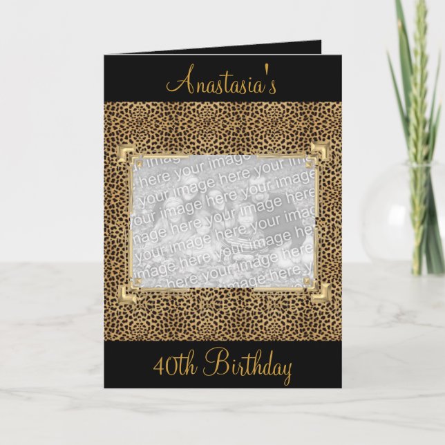 Card Greetings Black Animal Print Event  Photo (Front)