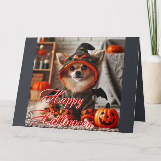Card Halloween a little dog