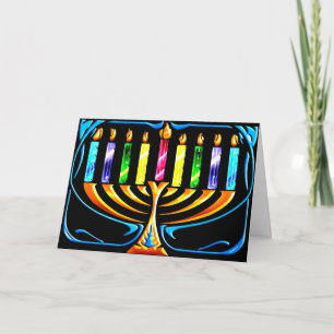 Card: Hanukkah Menorah - Chanukah Menorah Holiday Card