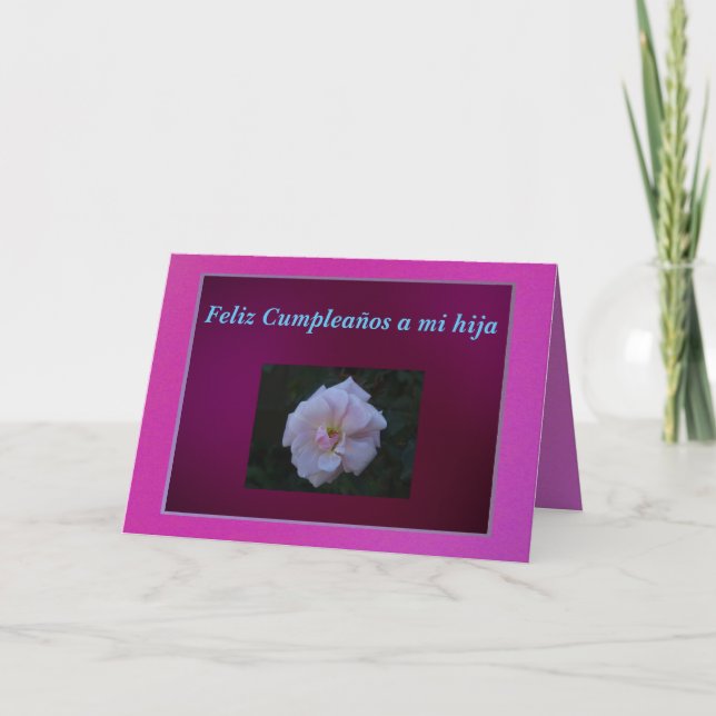 Card - Happy Cumpleaños a mi hija - Pink (Front)