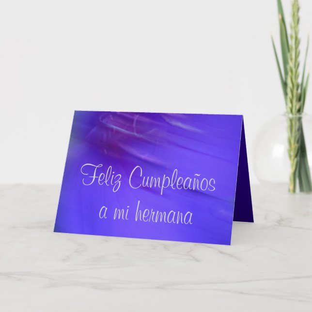 Card - Happy Cumpleaños to mi hermana (Front)