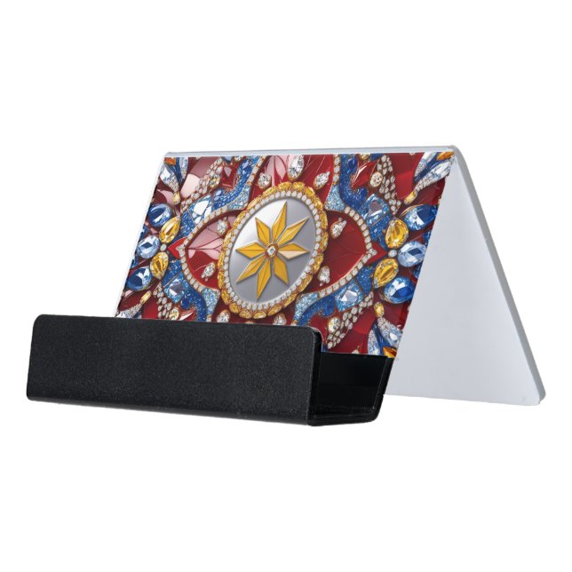 Card Holder with Colombian Colors (Angled Front)