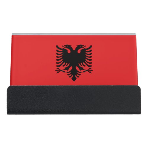 Card Holder with flag of Albania