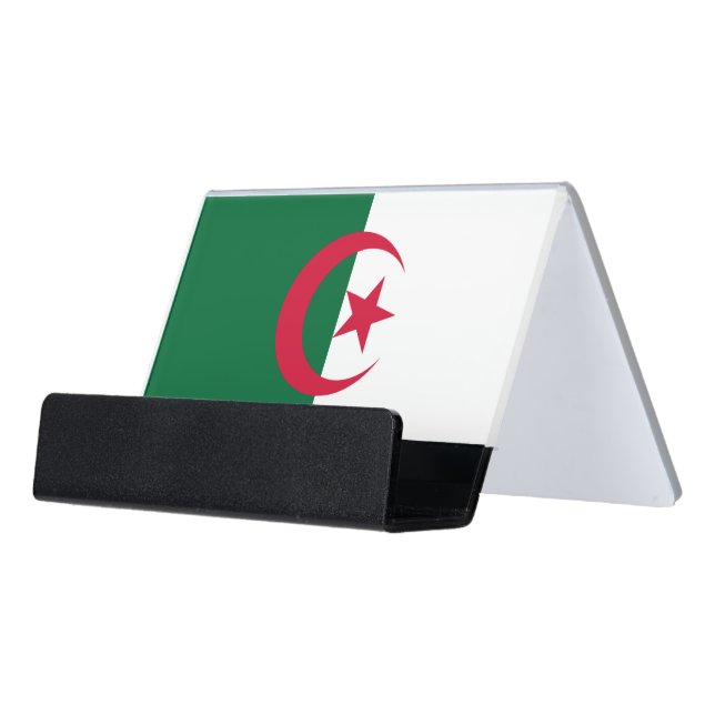 Card Holder with flag of Algeria (Angled Front)
