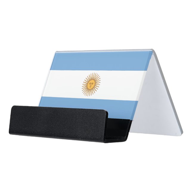 Card Holder with flag of Argentina, USA (Angled Front)