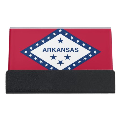 Card Holder with flag of  Arkansas State USA