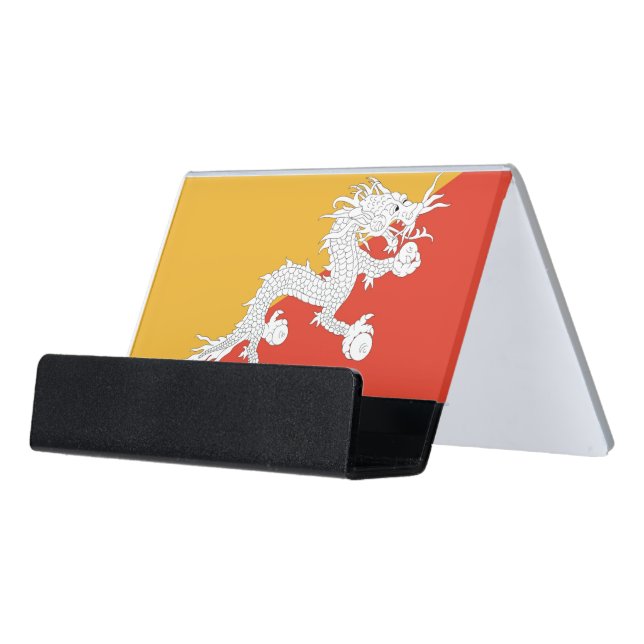 Card Holder with flag of Bhutan (Angled Front)