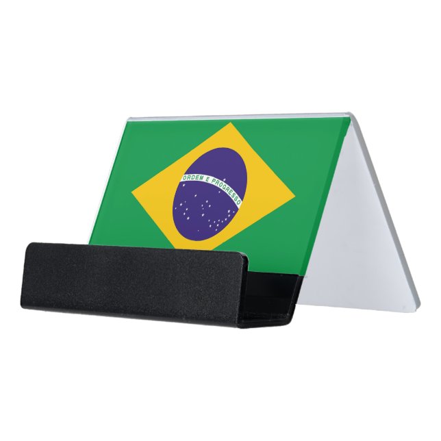 Card Holder with flag of Brazil (Angled Front)