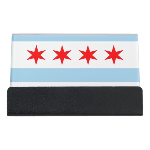 Card Holder with flag of Chicago City USA