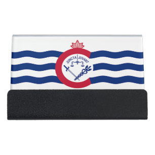 Card Holder with flag of Cincinnati City, USA