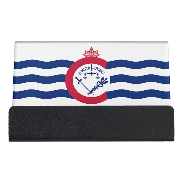 Card Holder with flag of Cincinnati City, USA (Front)