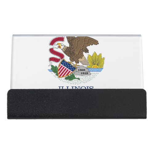 Card Holder with flag of Illinois State USA