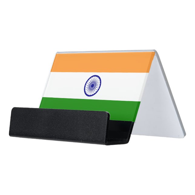 Card Holder with flag of India (Angled Front)