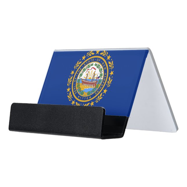 Card Holder with flag of New Hampshire State, USA (Angled Front)