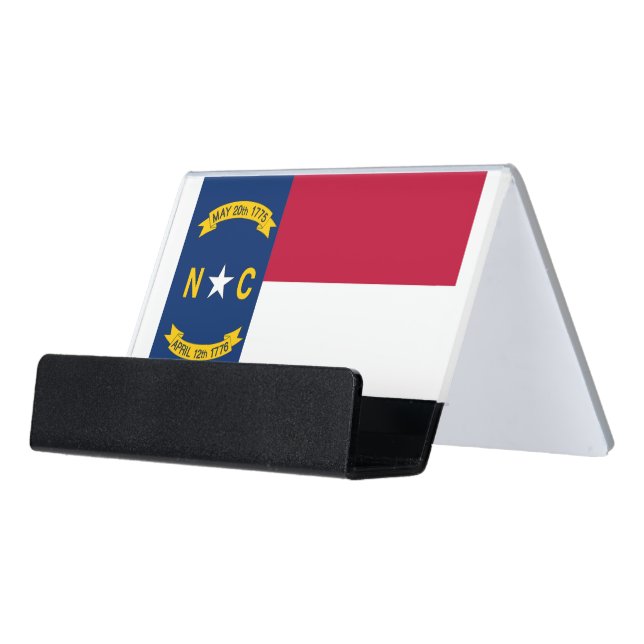 Card Holder with flag of North Carolina State, USA (Angled Front)
