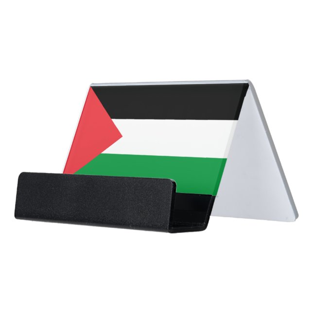 Card Holder with flag of Palestine (Angled Front)