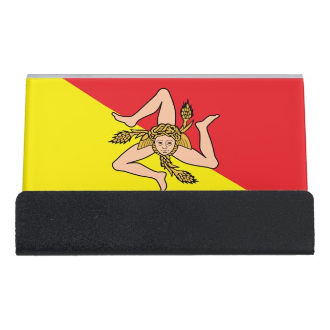 Card Holder with flag of Sicily, Italy (Front)