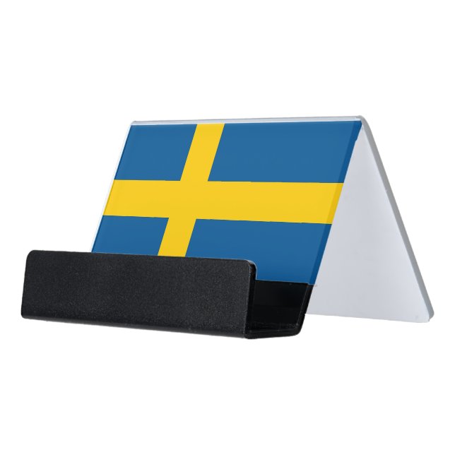Card Holder with flag of Sweden (Angled Front)