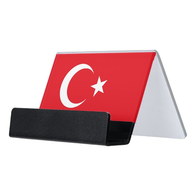 Card Holder with flag of Turkey (Angled Front)