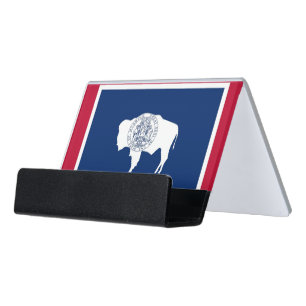 Card Holder with flag of Wyoming State, USA