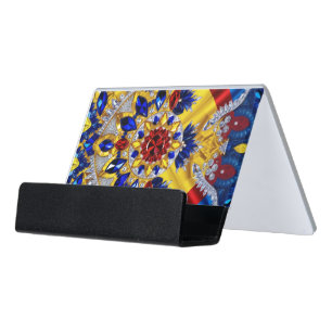 Card Holder with Romanian Colors