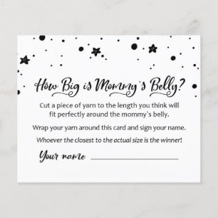 CARD How big is Mommy's Belly? Baby Shower Game