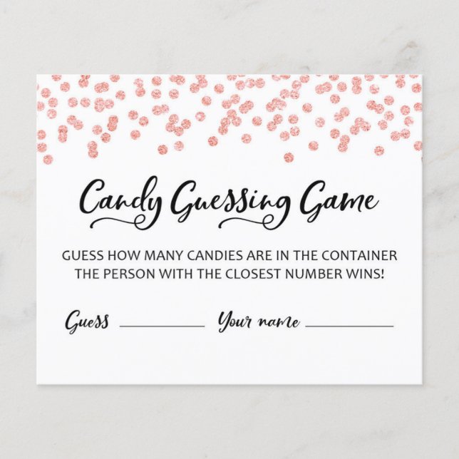 CARD How many Candies in the Jar Baby Shower Game (Front)
