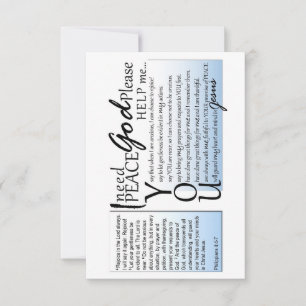 Card, I need Peace God Thank You Card