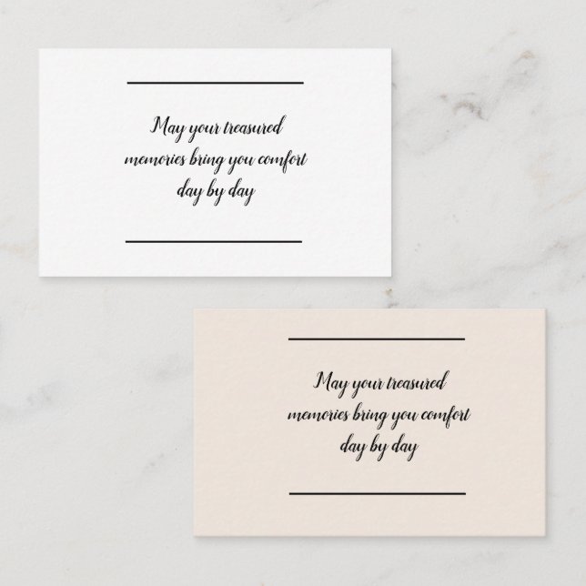 Card insert - Sympathy - Condolence (Front/Back)