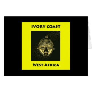 Card IVORY COAST GOLD MASK, yellow background