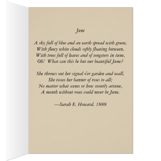 Card —June, poem, Victorian (Inside (Right))