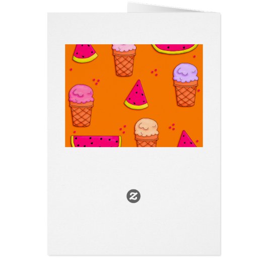 Card Kid's Ice Cream Watermelon Orange (Back)