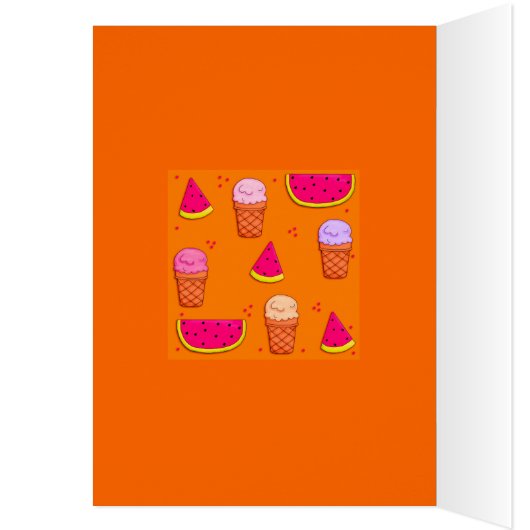 Card Kid's Ice Cream Watermelon Orange (Inside (Left))