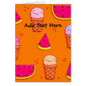 Card Kid's Ice Cream Watermelon Orange (Front)