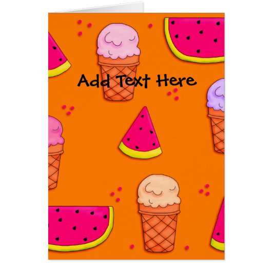 Card Kid's Ice Cream Watermelon Orange (Front)