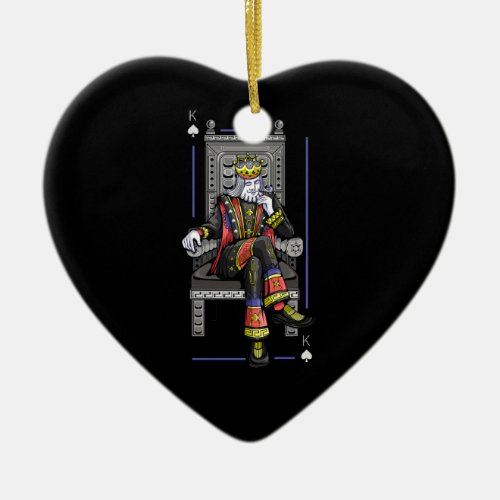 Card King Ceramic Ornament