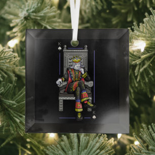 Card King Glass Ornament