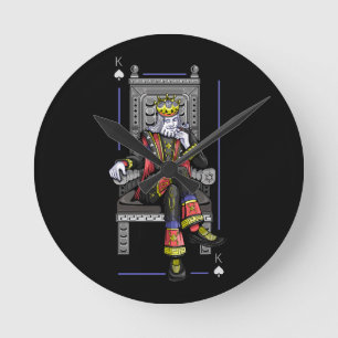 Card King Round Clock