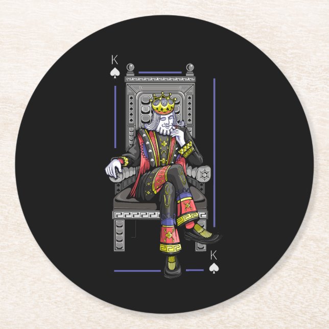 Card King Round Paper Coaster (Front)