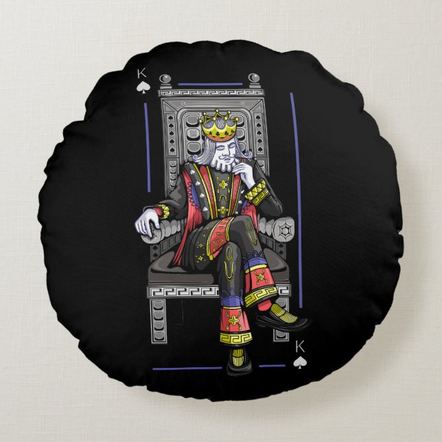 Card King Round Pillow (Front)