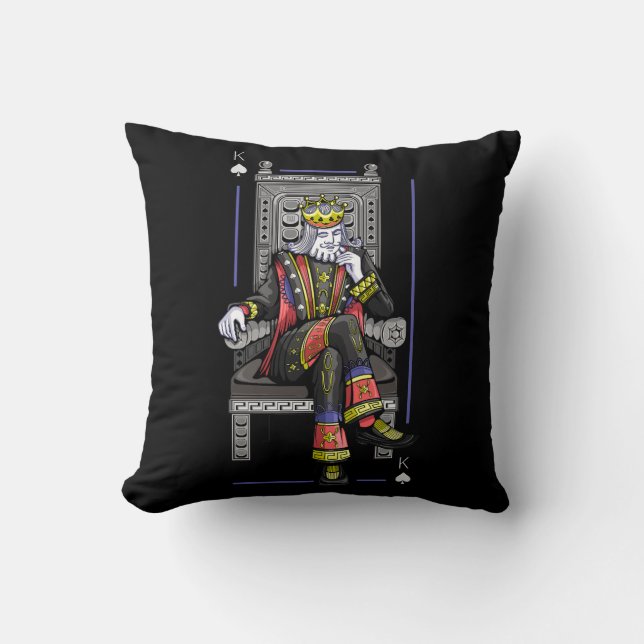 Card King Throw Pillow (Front)