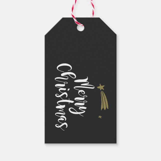 Card Labels for Gift Merry Christmas Star (Front)
