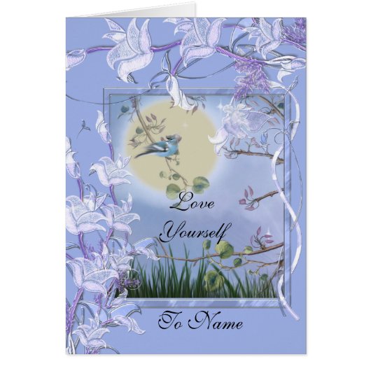 Card Love Yourself Blue Bird (Front)