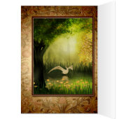 Card Love Yourself Gold Frame Bird On Lake (Inside (Left))