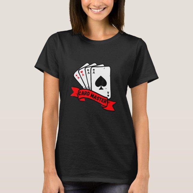Card Master Playing Cards Poker Rummy Blackjack Pl T-Shirt (Front)
