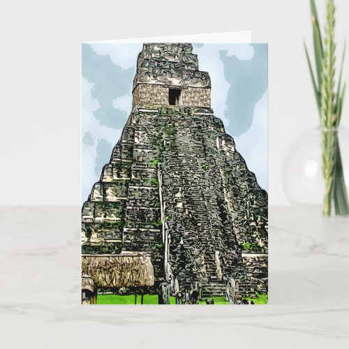 Card Mayan Temple at Tikal Guatemala Holiday Card