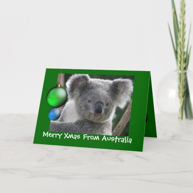 Card Merry Xmas From Australia Koala (Front)