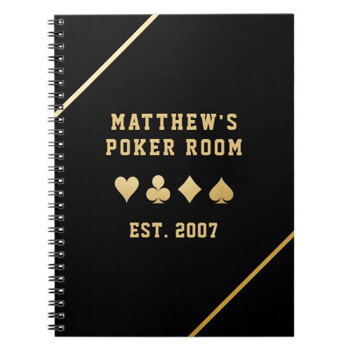 Card Night Player Host Custom Gold Notebook