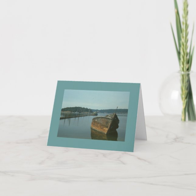 Card - Note - Derelict ship hull in bay (Front)
