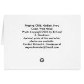 Card, "Peeping Child, Ivory Coast, West Africa" (Back Horizontal)